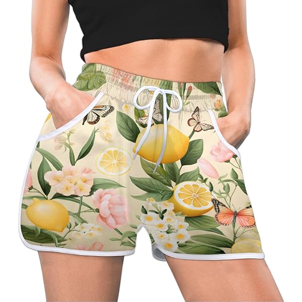 Women's Shorts Floral Flowers Women Comfy Drawstring Casual